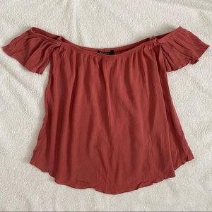 Revamped Pink Off The Shoulder Top